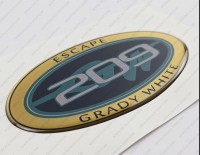Grady White 209 Escape Raised Domed 3D Decal 5" x 2.7" 1pcs. Grady White 209 Escape Raised Domed 3D Decal 5" x 2.7" 1pcs.